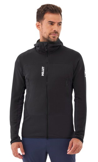 Kurtka polarowa Millet Fusion Grid Hoodie (Polartec, oddychająca) czarna męska