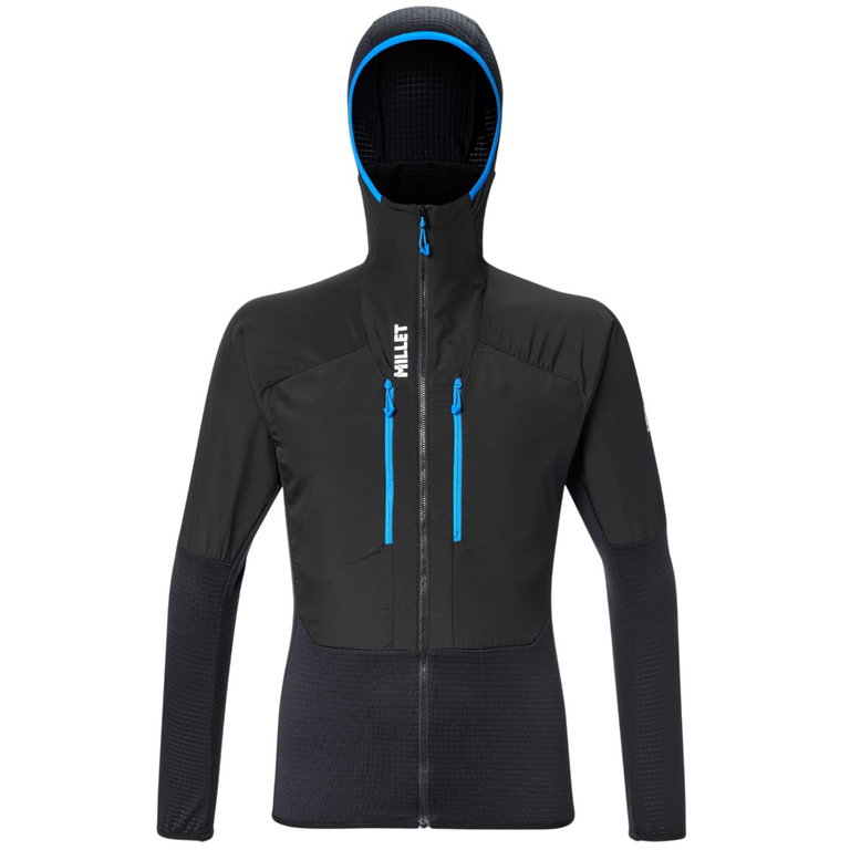 Millet Fleecejacke Parmelan Hybrid Hoodie (winddicht, atmungsaktiv) schwarz Herren