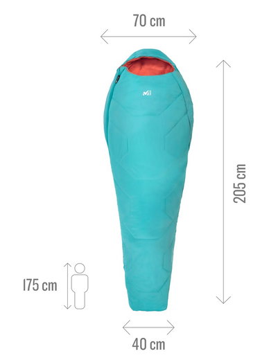 Millet Schlafsack Baikal 750 W (2-Jahreszeiten-Schlafsack, Droite) 2026 - Reissverschlussöffnung rechts - hellblau