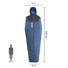 Millet Schlafsack Bossons 5° Reg (2-Jahreszeiten-Schlafsack, Reissverschlussöffnung ) - denimblau