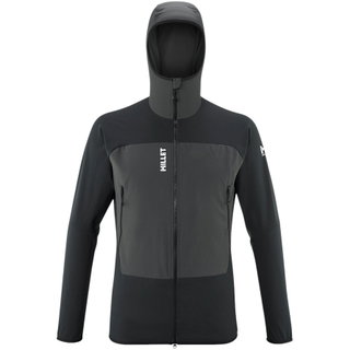Millet Softshell Jacket Fusion XCS Hoodie (windproof, maximum freedom of movement) black/dark grey men's
