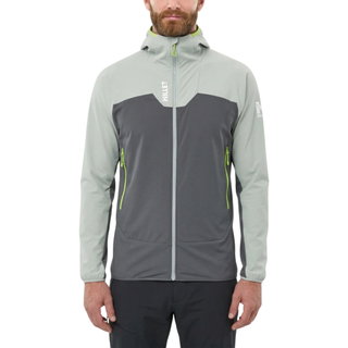 Millet Softshell Jacket Kamet XCS Light Hoodie (breathable, optimal freedom of movement) light green/grey men's