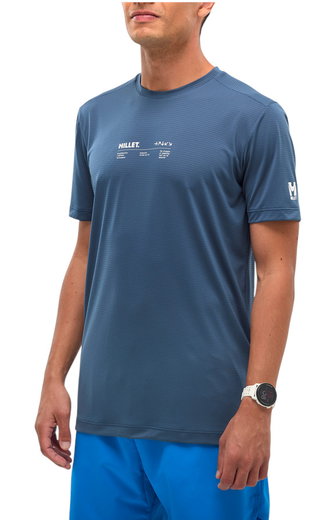 Millet Wander-/Freizeit Tshirt Intense Essential TS (4-Wege-Stretch, ultraleicht, schnelltrocknend) denimblau Herren