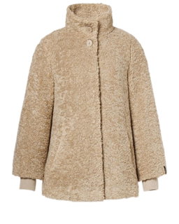 Milo winter jacket (plush jacket) Olivia with stand-up collar sand brown ladies