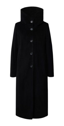 Milo Wintermantel Stacy (Wollmischung, warm, mit Kapuze) schwarz Damen