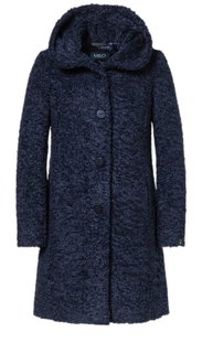 Milo Winter Coat Stella with Hood (Teddy Fleece) Navy Blue Ladies