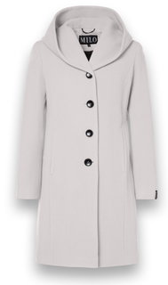 Milo Bella Winter Coat (Wool Blend, with Hood) Stone Grey Ladies