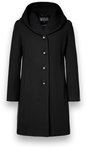 Milo Bella Winter Coat (Wool Blend, with Hood) Black Ladies