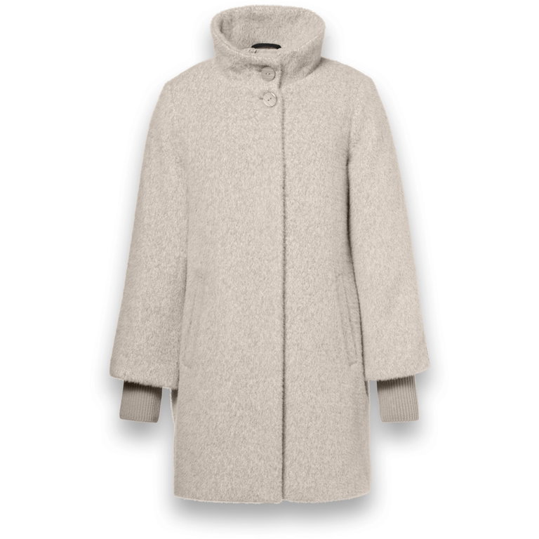 Milo płaszcz zimowy Livy z kołnierzem stojącym camel/beige dla kobiet