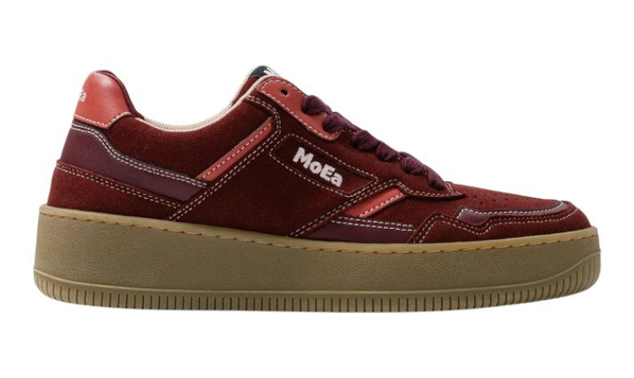 MoEa Sneaker Gen1 - Grapes Suede Pink & Wine - weinrot