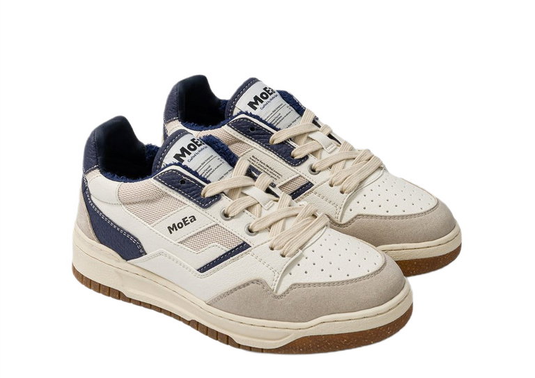 MoEa Sneaker Gen2 - Mushroom White & Blue - weiss/beige/blau