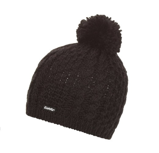 Polar Bear Knitted Hat (Pom Pom) Afra Ladies - black - 1 piece