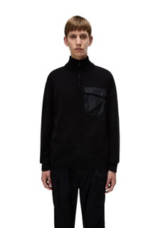 Napapijri Pullover Berti Full-Zip (Baumwolle, Brusttasche) schwarz Herren