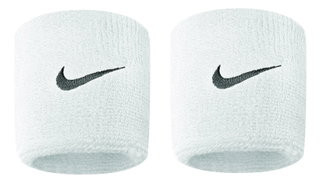 Nike Schweissband Swoosh (72% Baumwolle) weiss - 2 Stück