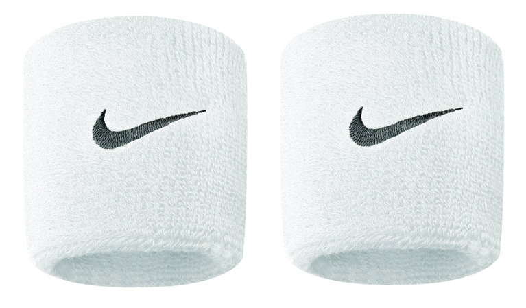 Nike Schweissband Swoosh (72% Baumwolle) weiss - 2 Stück