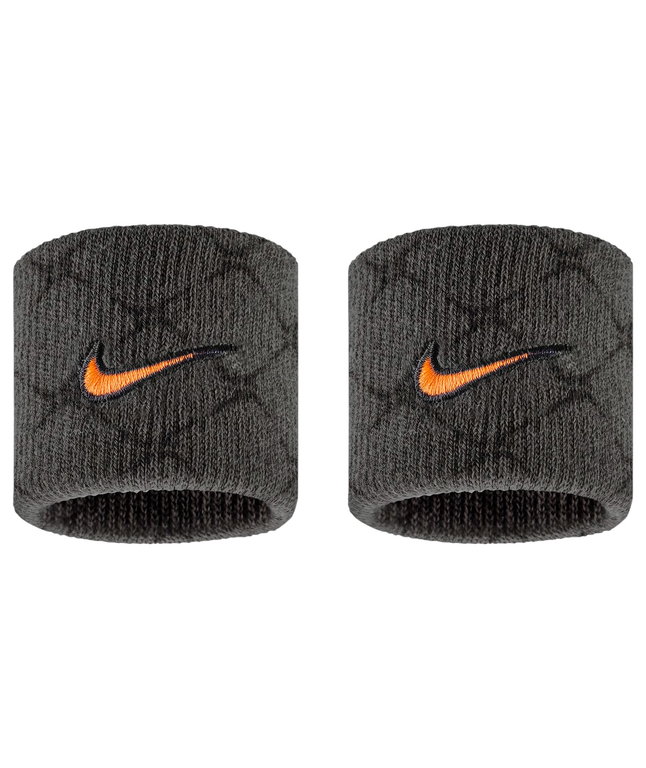 Nike opaska na nadgarstek Dri Fit Swoosh Printed (poliester) 2025 antracytowa - 2 sztuki