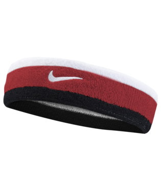 Nike Stirnband Swoosh (70% Baumwolle) weiss/rot/schwarz - 1 Stück