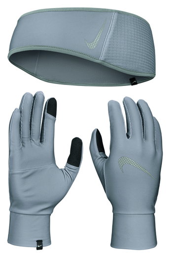 Nike Essential Stirnband + Handschuhe Set grau - 1 Set
