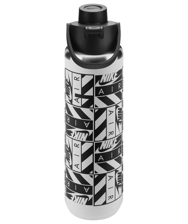 Nike Butelka do picia Recharge Chug Bottle ze stali nierdzewnej biała/czarna 709ml