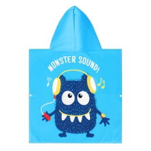 Nils Aqua Handtuch Poncho mit Kapuze NAR20 Monster (Mikrofaser, 60x85cm) blau