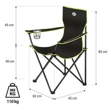 Nils Camp Campingstuhl NC3044 (Nutzergewicht max. 110 kg) schwarz/lime