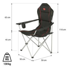 Nils Camp Campingstuhl NC3080 (Nutzergewicht max. 130 kg) schwarz/rot
