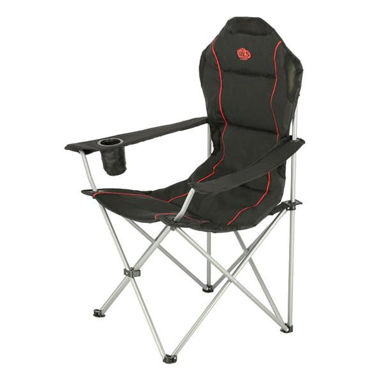 Nils Camp Campingstuhl NC3080 (Nutzergewicht max. 130 kg) schwarz/rot