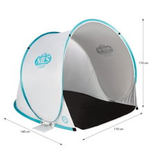 Nils Camp Strandmuschel NC3173 (UV-Schutz, selbstaufbauend) grau/türkisblau - 140x110x110