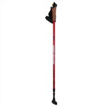 Nils Camp Wanderstöcke NW607 Nordic Walking (ergonomischer Griff aus Kork, Gummispitzen, höhenverstellbar) rot - 2 Stück