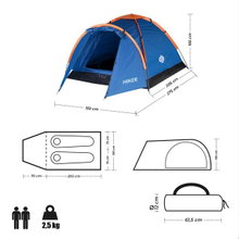 Nils Camp Campingzelt Hiker NC6010 - wasserabweisend, 1 Eingang, für 2 Personen - blau