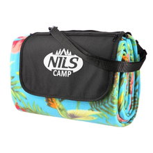 Nils Camp Picknickdecke NC8019 (Motiv Kolibri) grün 200x200cm