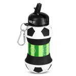Nils Camp Trinkflasche NC4104 Fussball Motiv (Silikon-Faltbecher) 550ml weiss/schwarz