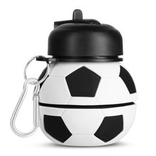 Nils Camp Trinkflasche NC4104 Fussball Motiv (Silikon-Faltbecher) 550ml weiss/schwarz