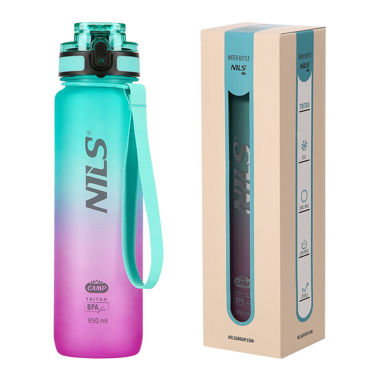 Nils Camp Trinkflasche NCD04 Tritan (BPA frei) 950ml grün/rosa