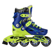 Nils Extreme Inline Skates NA1055 Blaze (Rollen: 64/70/72mm/82A, Kugellager: ABEC 7) dunkelblau/lime Jungen
