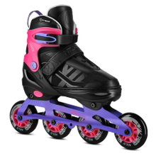 Nils Extreme Inline Skates NA684 Velto (Rollen: 70/72mm/82A, Kugellager: ABEC 7) schwarz/violett/rosa Kinder