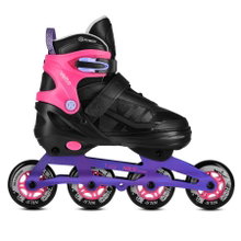 Nils Extreme Inline Skates NA684 Velto (Rollen: 70/72mm/82A, Kugellager: ABEC 7) schwarz/violett/rosa Kinder
