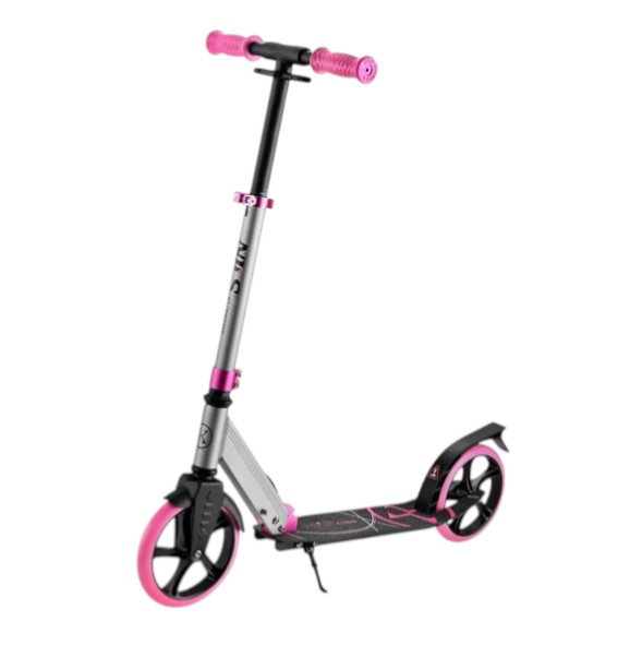 Nils Extreme Scooter HM127 (składana hulajnoga, łożyska: ABEC 7) srebrno-różowa - dla dzieci