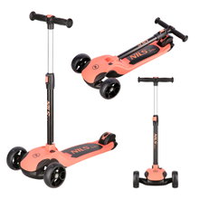 Nils Fun Scooter HLB122 (aufklappbarer Roller, Kugellager: ABEC 7) schwarz/rosa - Mädchen