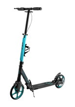 Nils Extreme Scooter HM124T mit Scheibenbremse (aufklappbarer Roller, Kugellager: ABEC 7) schwarz/türkis