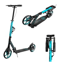 Nils Extreme Scooter HM124T mit Scheibenbremse (aufklappbarer Roller, Kugellager: ABEC 7) schwarz/türkis