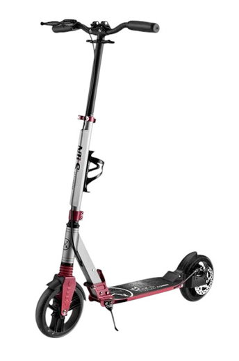 Nils Extreme Scooter Led HM122T mit Scheibenbremse (aufklappbarer Roller, Kugellager: ABEC 7) schwarz/silber
