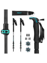 Nils Camp Wanderstöcke TK8607 aus Carbon (Trekkingstöcke, höhenverstellbar) schwarz/grau - 2 Stück
