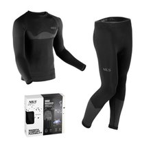 Nils Funktionsunterwäsche-Set Magnus (Langarmshirt und lange Hose) schwarz Herren