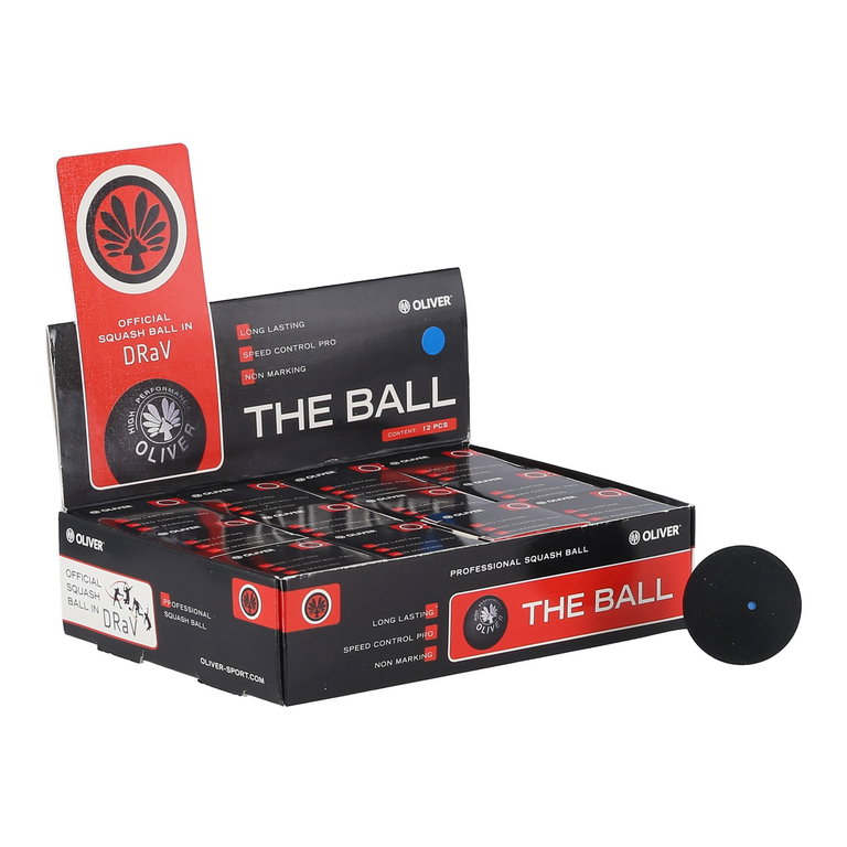 OLIVER Squashball (blauer Punkt, Speed schnell) - 12er Bälle im Karton