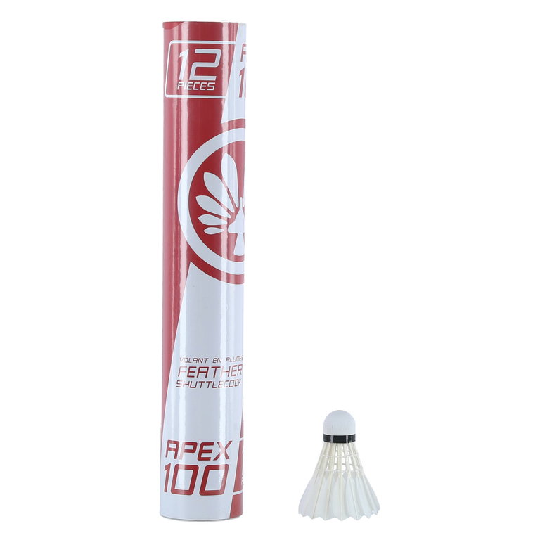 OLIVER Badmintonbälle Apex 100 Premium-Naturfeder weiss Dose 12er