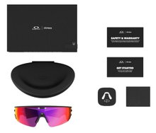 Oakley Sonnenbrille Meta Vanguard 800101 (Glasfarbe: Prizm Road) schwarz - 1 Brille mit Hartschalenetui