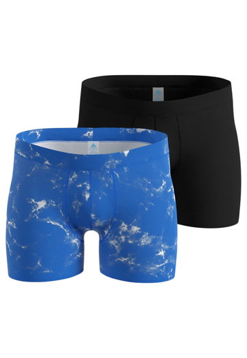Odlo Unterwäsche Boxershort Active Light Graphic (leicht, atmungsaktiv) blau/schwarz Herren - 2er Pack