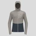 Odlo Fleecejacke Ascent Mid Layer mit Kapuze (Grid Fleece, schnelltrocknend) silber/darkgrau Herren