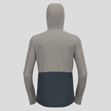 Odlo Fleecejacke Ascent Mid Layer mit Kapuze (Grid Fleece, schnelltrocknend) silber/darkgrau Herren